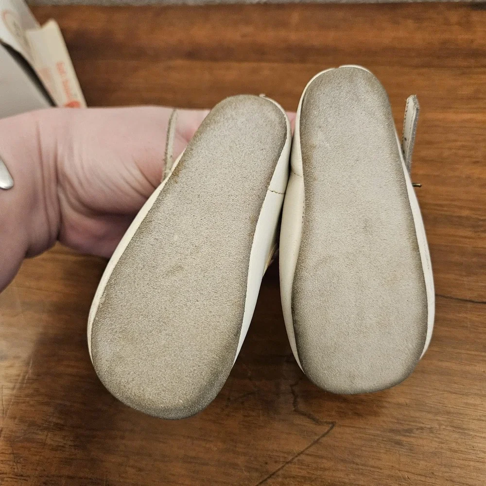 Vintage Baby Deer Soft Soles 3N Baby Shoes Original Box Infant‎ White READ